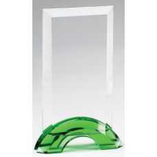 Emerald Green Double Arc Rectangle Glass Award, Small
