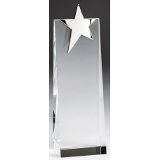 Silver Star on Crystal Tower, 9"
