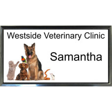 Black Plastic 1 1/2" x 3 Name Badge with Square Corners