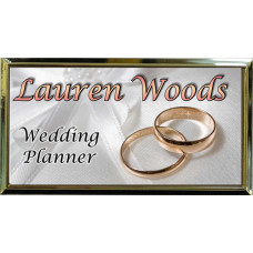 Gold Plastic 1 1/2" x 3 Name Badge with Square Corners