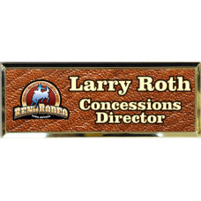 Gold Plastic 1" x 3 Name Badge with Square Corners