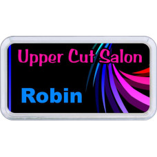 Silver Plastic 1 1/2" x 3 Name Badge with Round Corners