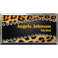 Silver Plastic 1 1/2" x 3 Name Badge with Square Corners