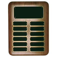 12 plate Genuine Walnut Elliptical Edge Perpetual Plaque