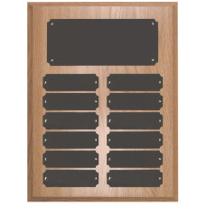 12 Plate Oak Finish Completed Perpetual Plaque