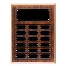 18 Plate Cherry Finish Completed Perpetual Plaque
