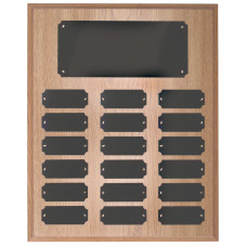 18 Plate Oak Finish Completed Perpetual Plaque