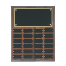 24 Plate Genuine Walnut Completed Perpetual Plaque