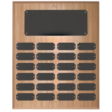 24 Plate Oak Finish Completed Perpetual Plaque