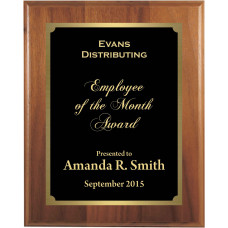 Premium Solid Hardwood Plaque with Black and Gold Plate