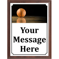 Ball on Court Basketball Plaque 