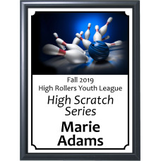Graphic Blue Bowling Ball Plaque