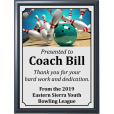 Graphic Teal Bowling Plaque