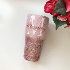 Blush and Rose Gold Glitter Tumbler