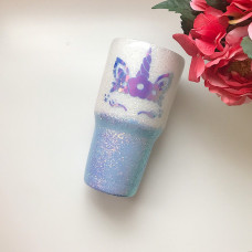 Icy Unicorn Custom Glitter Tumbler