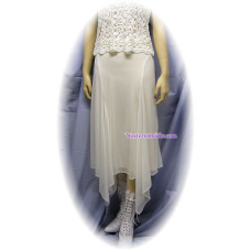 Chiffon 4 Point Hanky Hem Skirt in Ivory