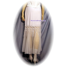 Fringed Rose Lace Skirt, White