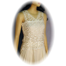 Heavy Lace Short Tank in Ivory