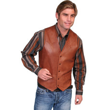 Lambskin Vest in Antique Brown