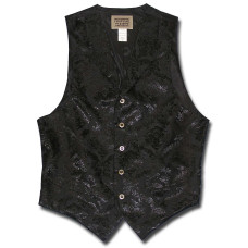 Floral Jacquard Men's Vest in Black